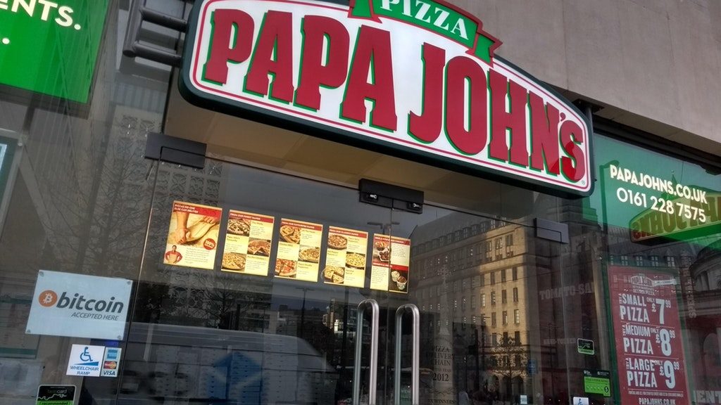 papa johns bitcoin manchester