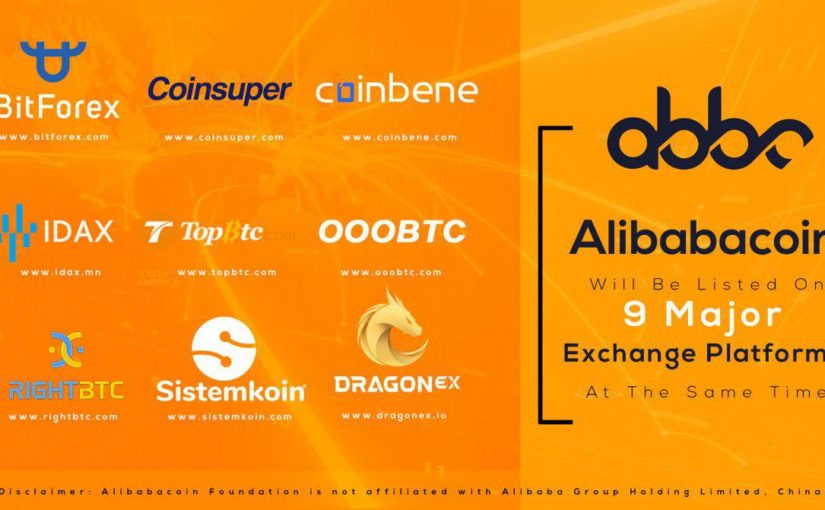 Alibabacoin Will Be Listed On 9 Major Exchange Platforms At The Same Time