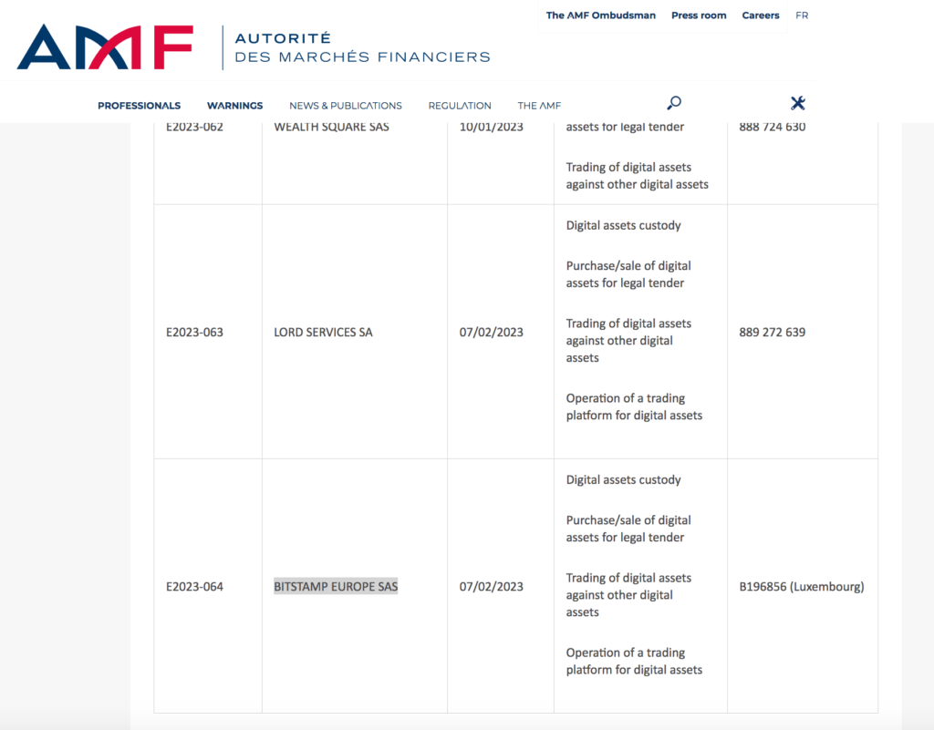 bitstamp regulation france